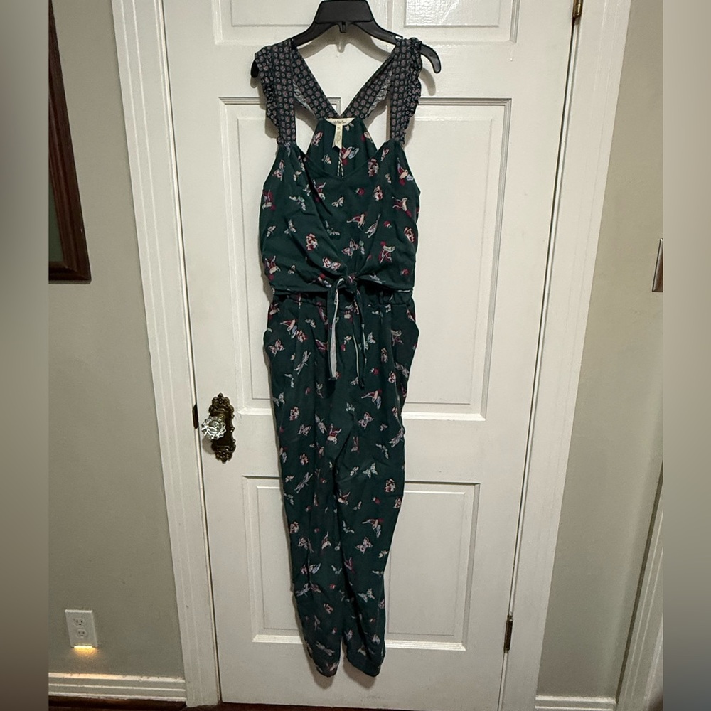 Womens Matilda Jane Small Jumpsuit Butterfly Hummingbird Dragonfly Green